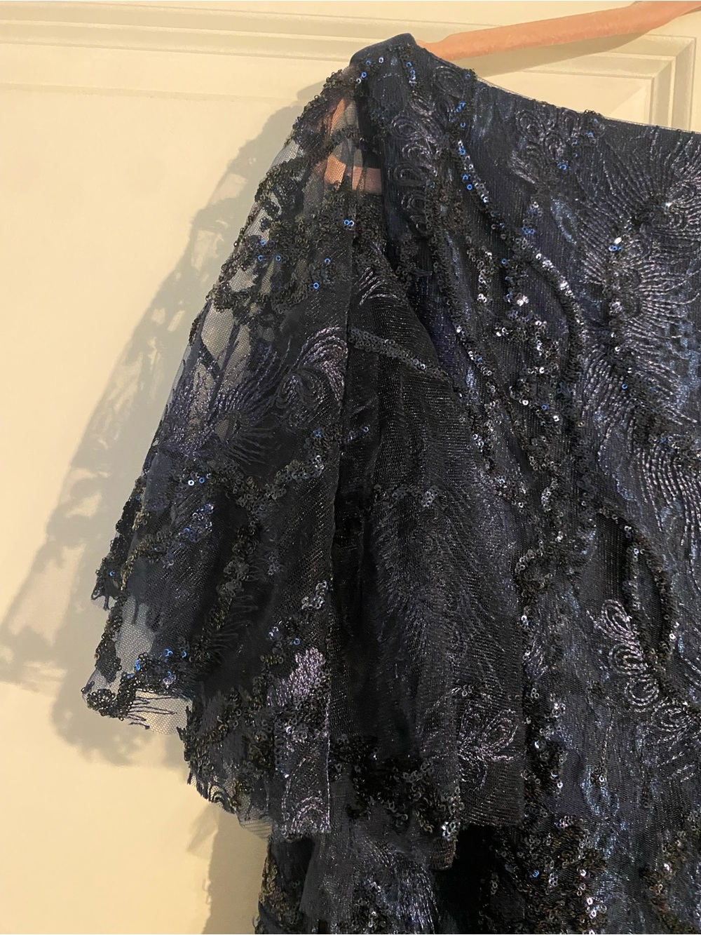 Mac Duggal Navy Blue Flutter Sleeve Dress 
NEW WITH TAGS! - Picture 15 of 16